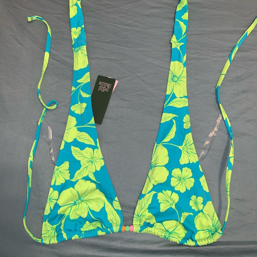 Target Bikini. Green and blue flower pattern.